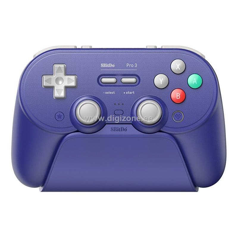 8bitdo mängupult PC/SWITCH/SWITCH2 Pro 3 BT + Laadija (W), sinine