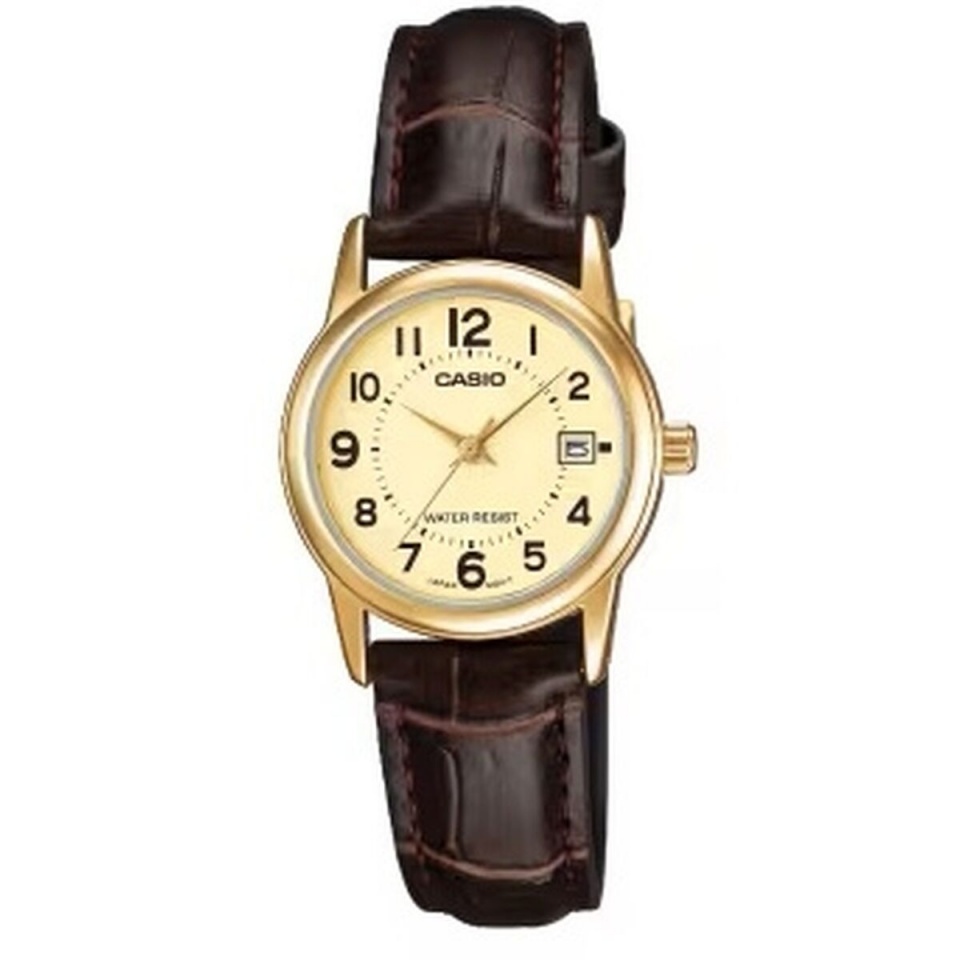 Casio naiste kell LADY DATE LEATHER - GOLD (Ø 31mm)