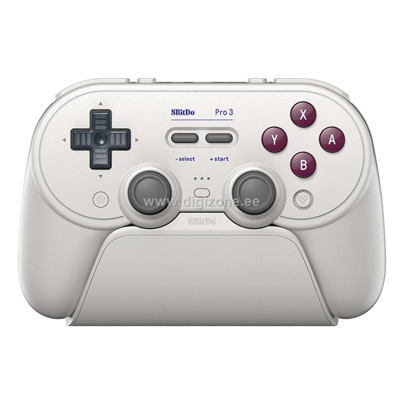 8bitdo mängupult PC/SWITCH/SWITCH2 Pro 3 BT + Laadija (W), valge