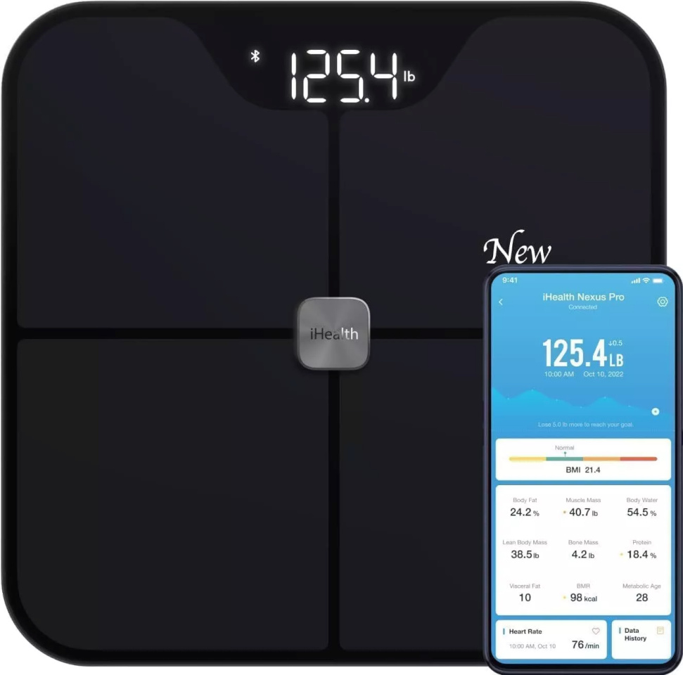 iHealth vannitoakaal Nexus PRO Digital Bathroom Scale with Smart Bluetooth APP to Monitor Bod, must