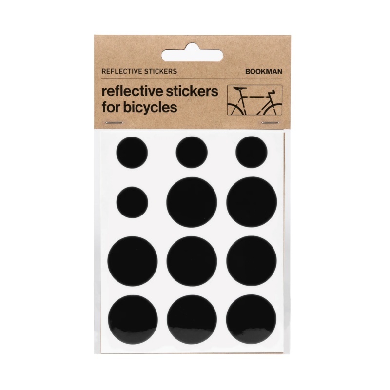 Bookman Helkurkleepsud jalgrattale Reflective Stickers for Bicycles, Black Dots