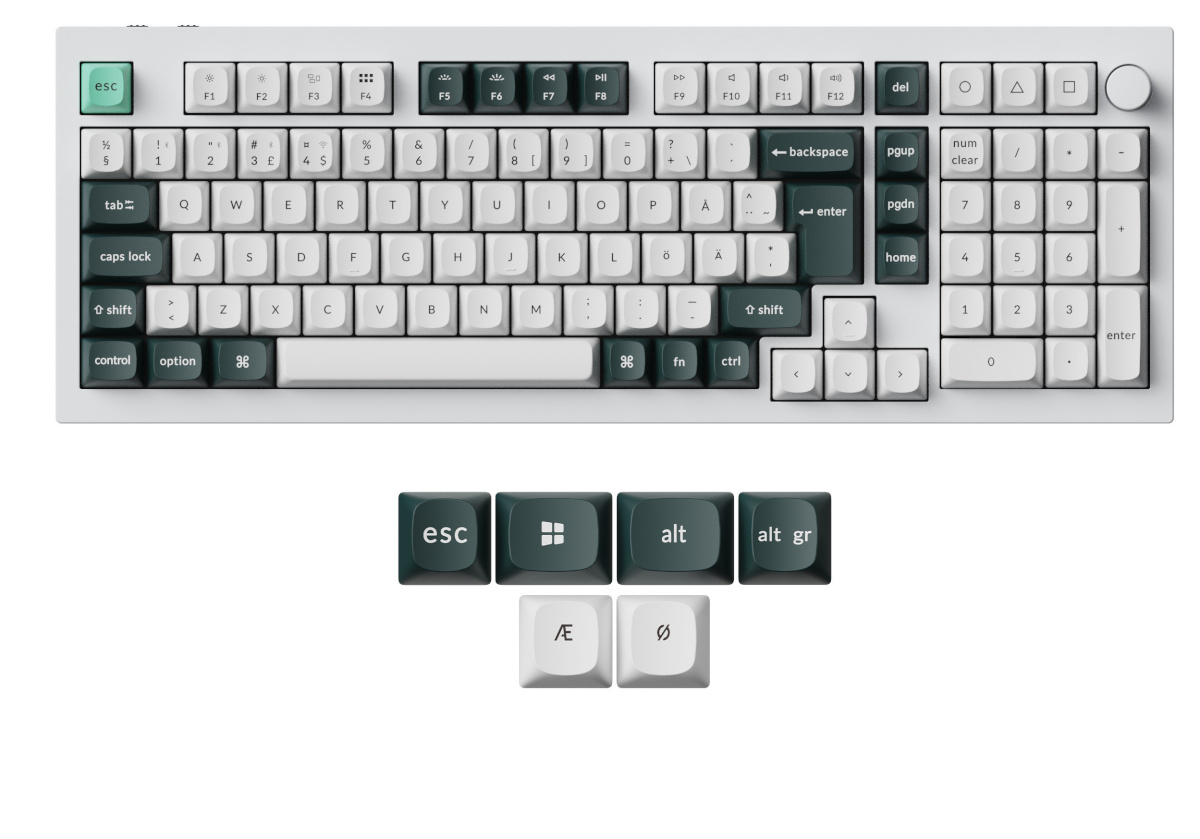 Keychron mänguklaviatuur Q5 HE 96% valge