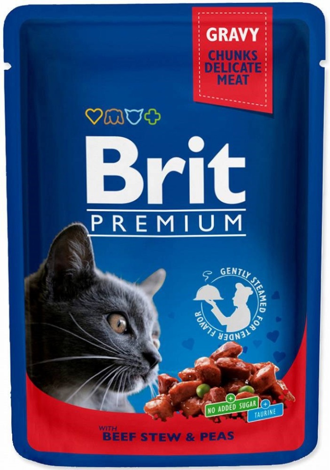 Brit kassitoit Premium Cat Beef Stew&Peas - Wet Cat Food- 100g