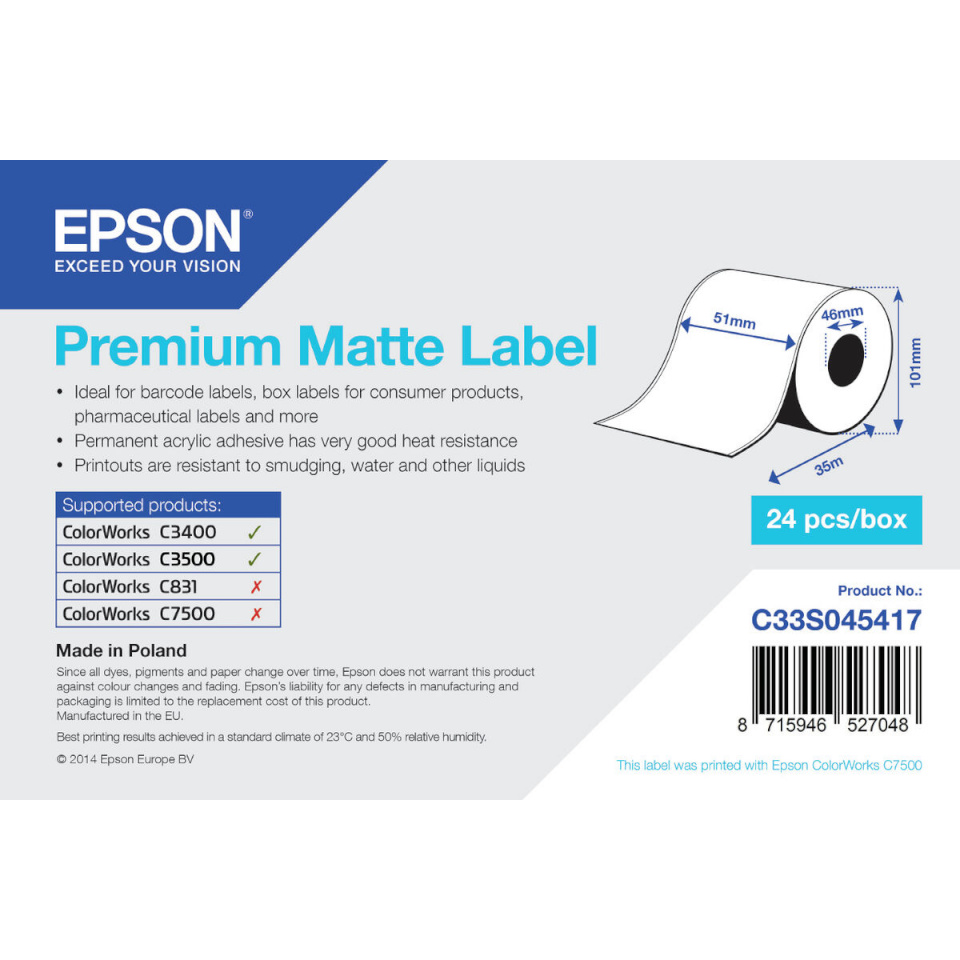 Epson Termiline paberirull C33S045417 1tk