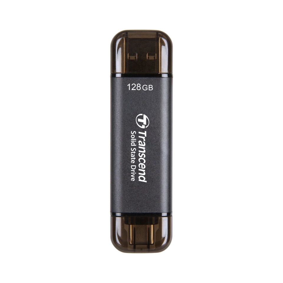 Transcend kõvaketas SSD ESD310C 128GB USB-C USB 3.2 Gen 2x1 must