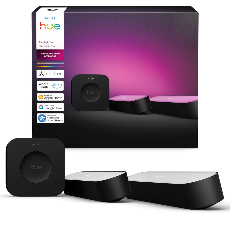 Philips stardikomplekt Hue Pro Starter Kit, 2 Light Bars and Hue Bridge, must