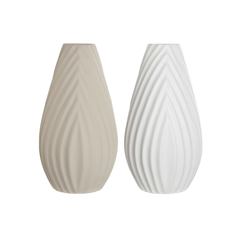 Home ESPRIT vaas valge beež Keraamika Traditsionaalne stiil 24x24x41cm (2tk)