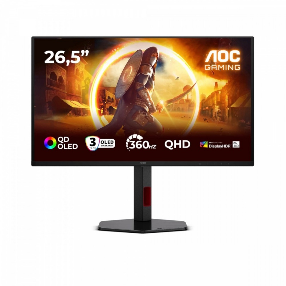AOC monitor 26.5 inches Q27G4SDR QD-OLED 360Hz HDMIx2 DP Pivot