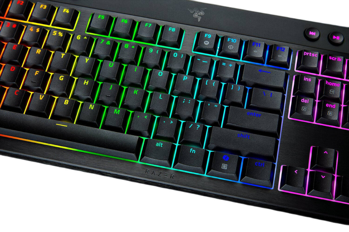 Razer klaviatuur | BlackWidow V4 Low-Profile Tenkeyless HyperSpeed | Keyboard | Wireless | US | Bluetooth | must | kollane Switch