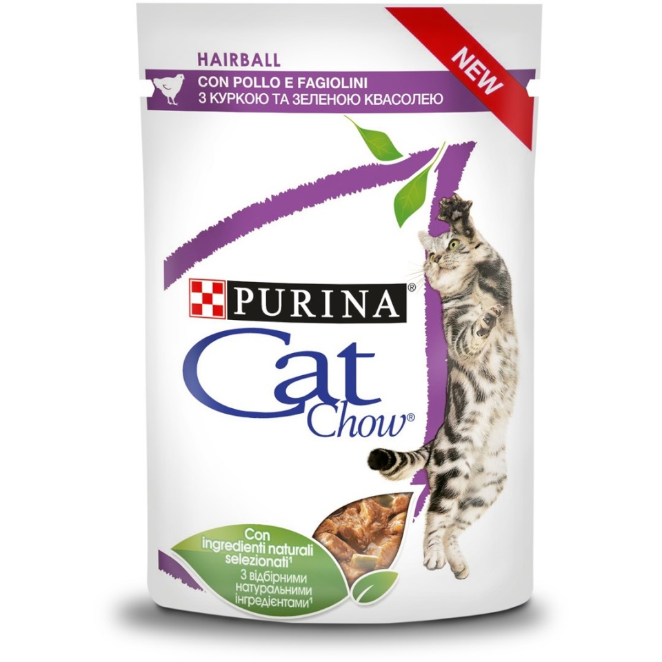 Purina Nestle kassitoit Cat Chow Hairball Control Chicken and Green Beans in Sauce, 85g