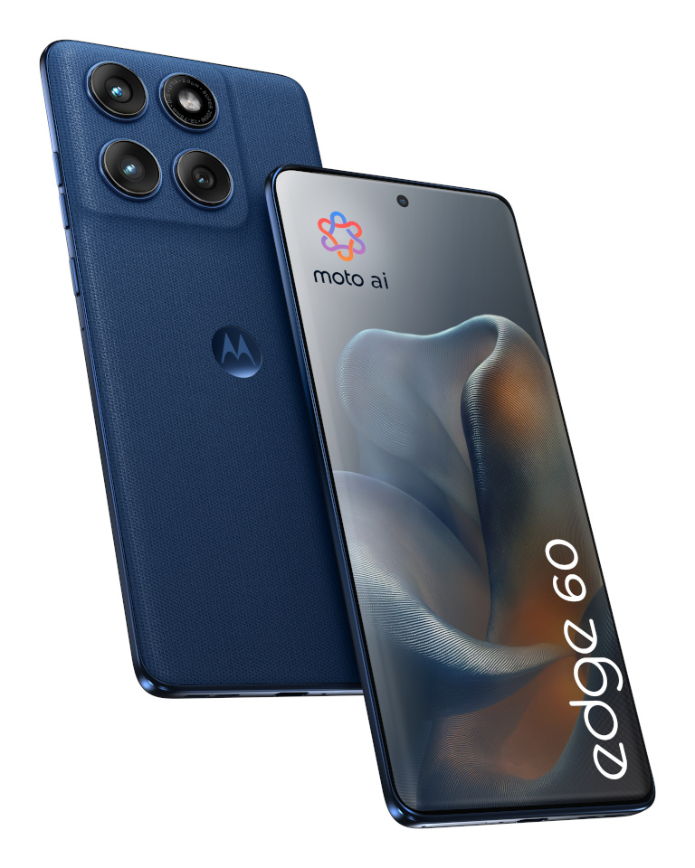 Motorola mobiiltelefon edge 60 512GB (Gibraltar Sea, Android, Finish mit Canvas-Optik, 12 GB)