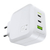 Green Cell Power charger roheline Cell GC PowerGaN 65W 2x USB-C Power Delivery, 1x USB-A compatible with Quick Charge 3.0 valge
