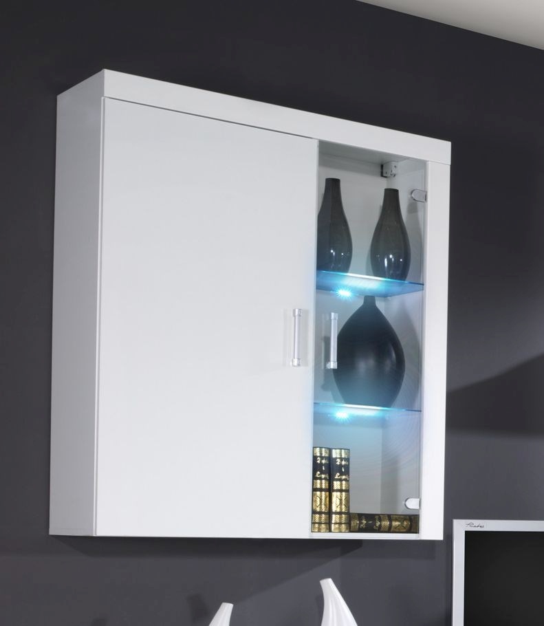 Cama Meble vitriinkapp hanging display cabinet SAMBA valge/valge läikega