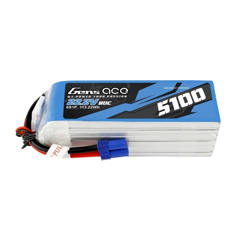 Gens ace aku GensAce 5100mAh 22.2V 80C 6S1P EC5