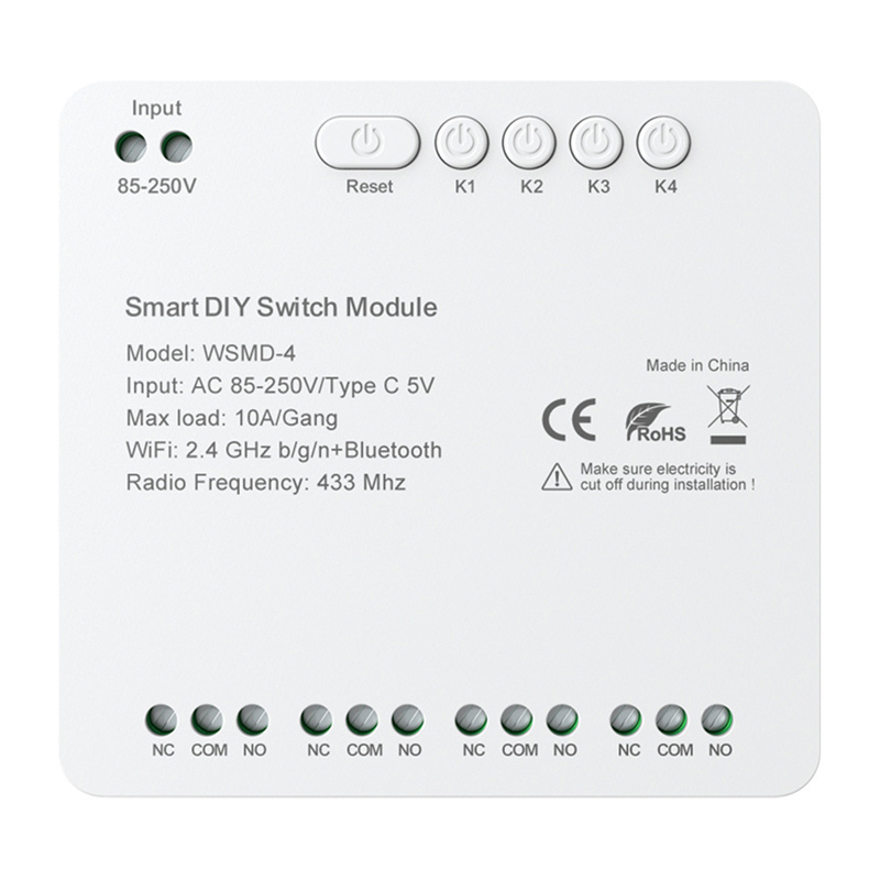 Avatto nutikodu moodul WSMD-4 250V DIY Smart Switch Module, valge
