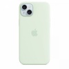Apple kaitsekest Silicone Case with MagSafe for iPhone 15 Plus - Soft Mint