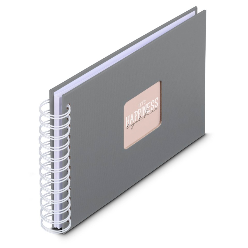 Hama fotoalbum Fine Art Spiral Steingrau 24x17 50 weiße Seiten 9836