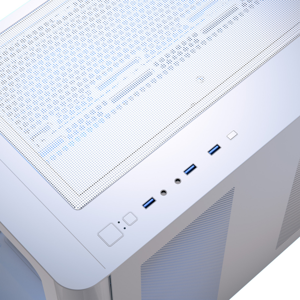 Aerocool korpus P500C-G-WT-v1 (valge, Tempered Glass x 3)