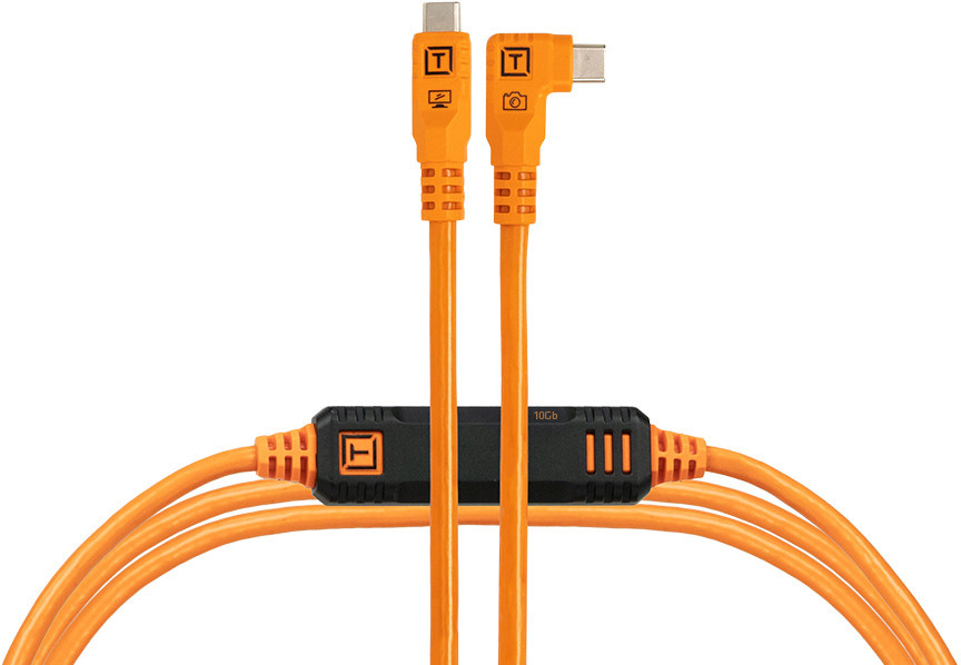 Tether Tools kaabel USB-C - USB-C TetherPro Optima 10G Right Angle 3m, oranž (CUC10RTG2B-ORG)
