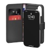 Puro Wallet Stand case for iPhone 17 made of Eco Leather, with a flap, wallet and stand function - black iPhone 17