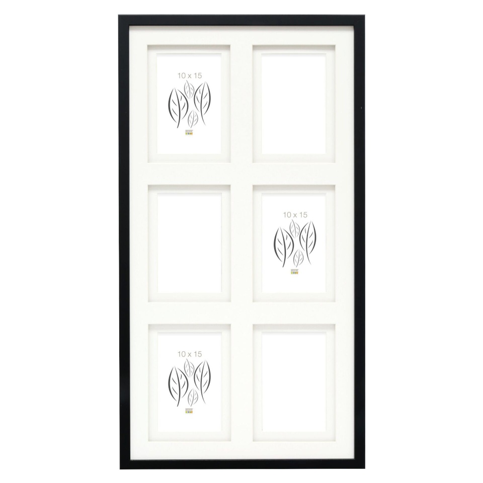 Deknudt pildiraam S65KK2 must 6x10x15 Holz Galerie doppeltes Passepar.