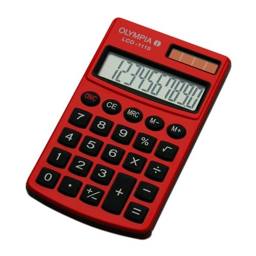 Olympia kalkulaator LCD 1110 Pocket Basic, punane