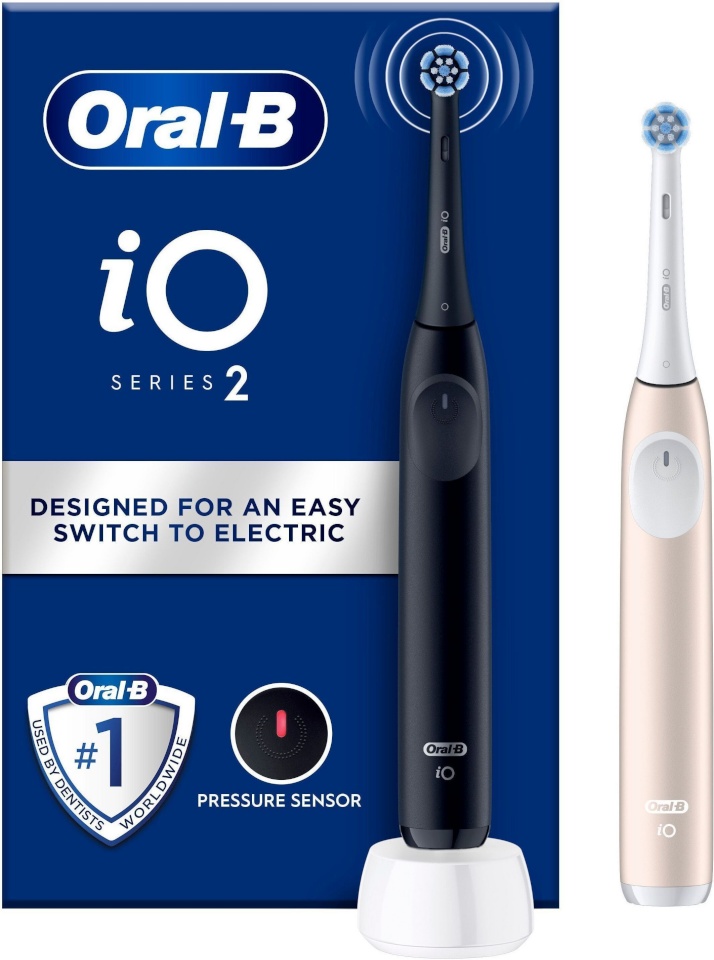 Braun elektriline hambahari Oral-B iO2 Duo Electric Toothbrush Pair, must/roosa
