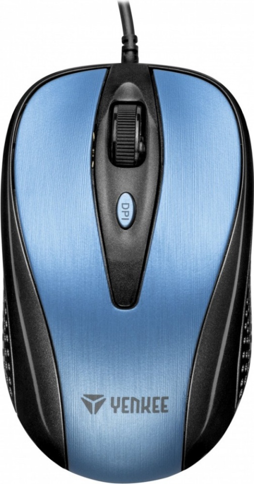 YENKEE hiir USB wired mouse, 4 buttons, optical, symmetrical, sinine