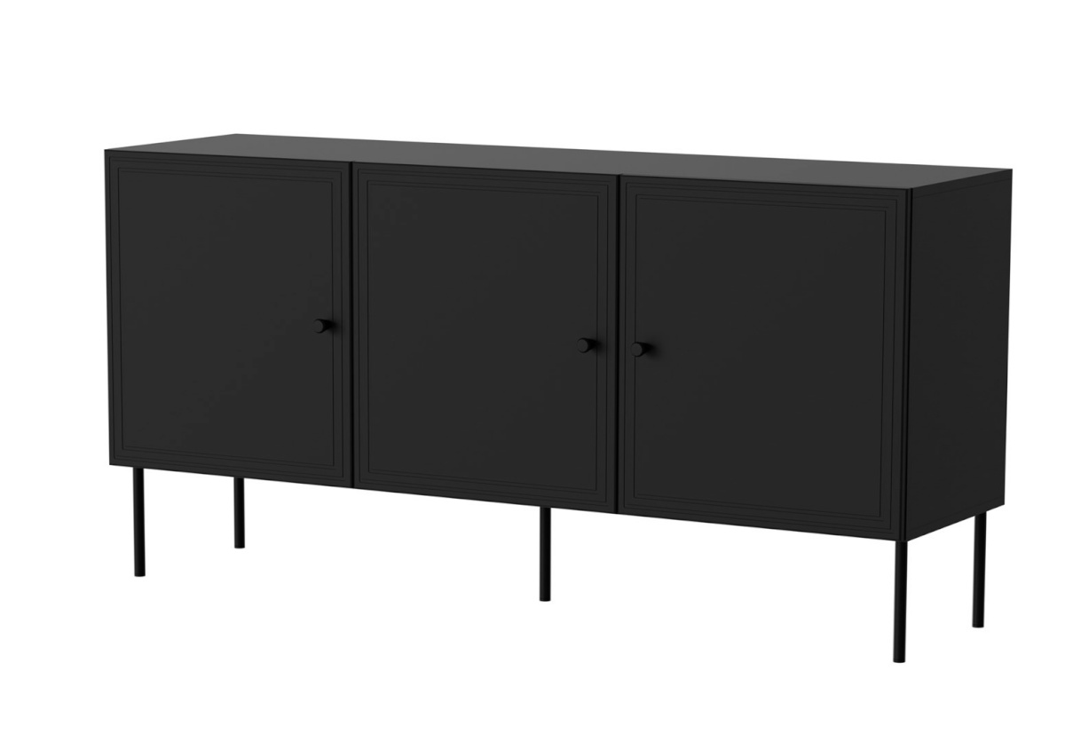 Cama Meble puhvetkapp 3D chest of drawers PALAZZO BIS 151x40x75 matte must