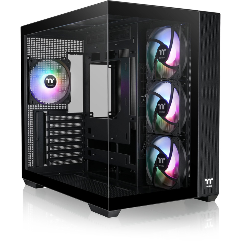 Thermaltake korpus View 380 TG ARGB (must, Tempered Glass x 2)