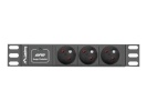 Lanberg Power Distribution Unit (PDU) 10" 1U 16A 2m 3x French Outlets | PDU-03E-0200-BK