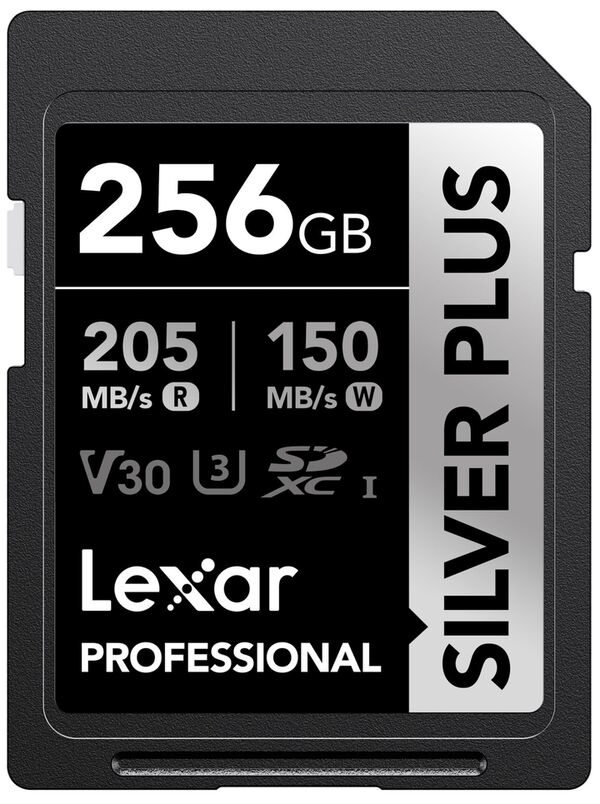 Lexar mälukaart SDXC Professional Silver PLUS 256GB UHS-I/U3/A2/4K R205/W150 (V30)