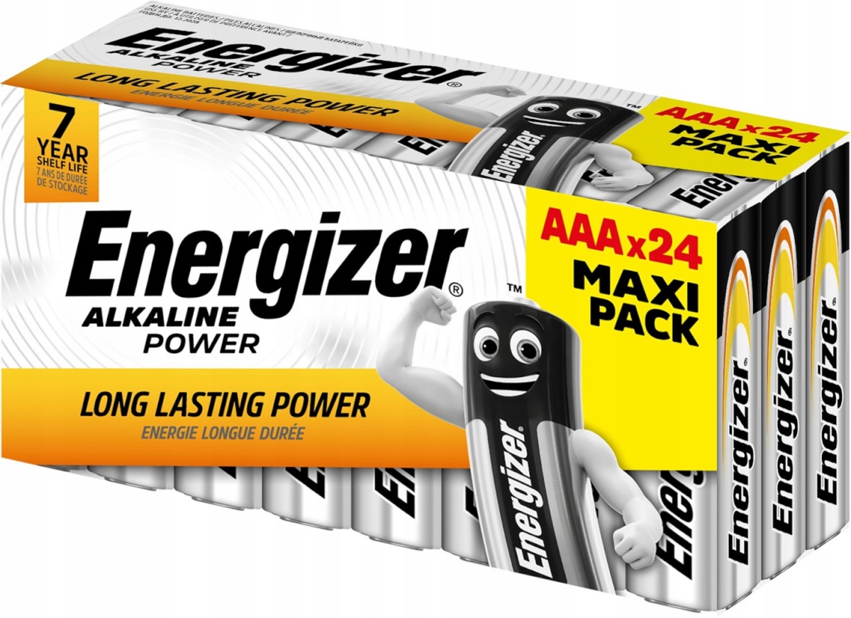 Energizer patarei ALKALINE POWER AAA LR03 MAXI PACK BATTERIES 24tk NEW