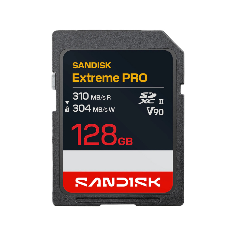 SanDisk 128GB SDXC Extreme PRO R310MB/s W304MB/s, UHS-II V90, mälukaart