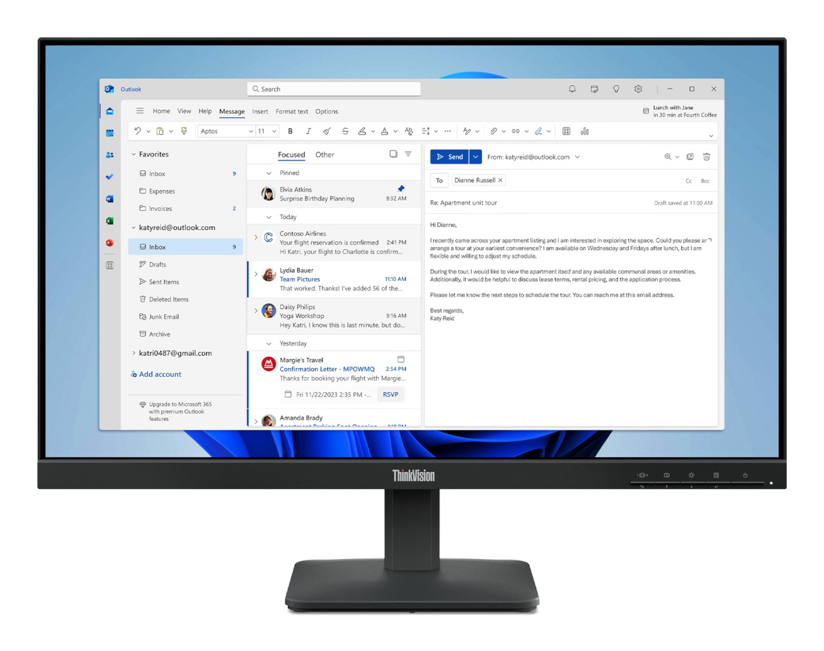 Lenovo 24" ThinkVision S24-4e FHD/ 24" Monior Warranty 3YR