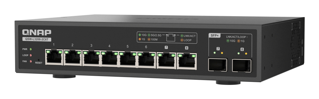 Qnap Qsw-l3208-2c6t 6 Ports 10gbps 2