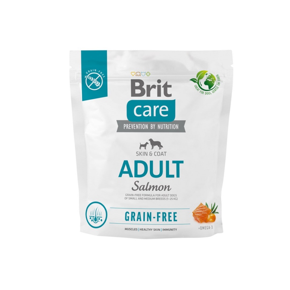 Brit kuivtoit koerale Care Dog Grain-free Adult Small & Medium Salmon - Dry Dog Food- 1kg