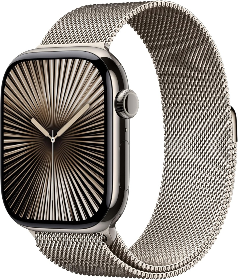 Apple Watch Series 10 46mm GPS + Cellular Natural Light Titanium Case and Milanese Bracelet, S/M, titaan/roostevaba