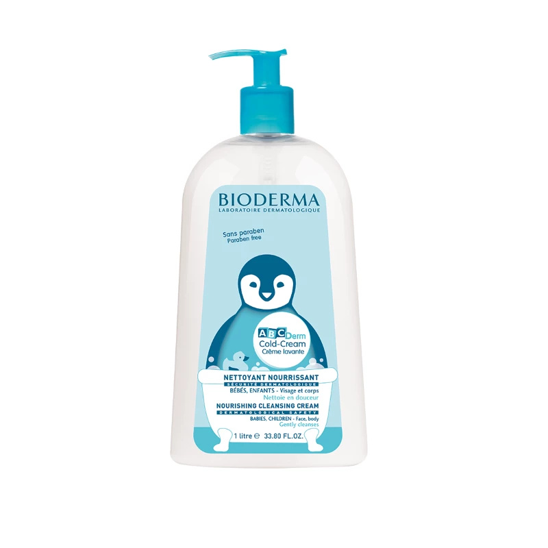 Bioderma dušigeel ABCDerm Cold-Cream Nourishing Cleansing Cream 1000ml, lastele
