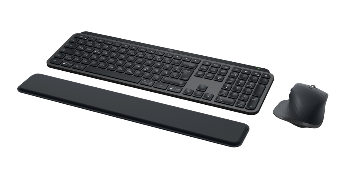 Logitech klaviatuur MX Keys S Combo (graphit, DE-Layout, Scherenmechanik, Logi Bolt, Bluetooth, Compatible with PC/Mac/iPad/Android)