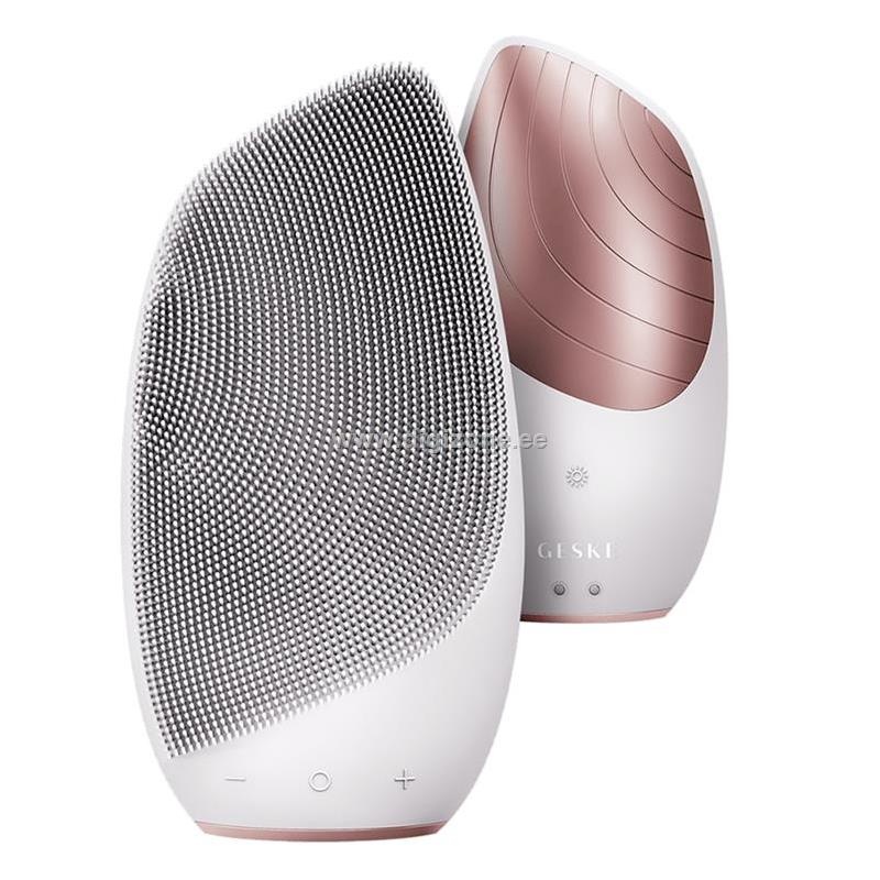 Geske multifunktsionaalne näohooldusseade 6in1 Sonic Thermo Facial Brush, valge/roosa