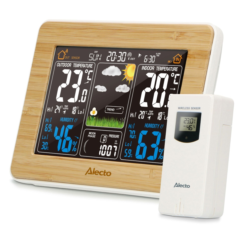 Alecto ilmajaam Alecto WS-1560 Wetterstation mit Funksensor Bamboo