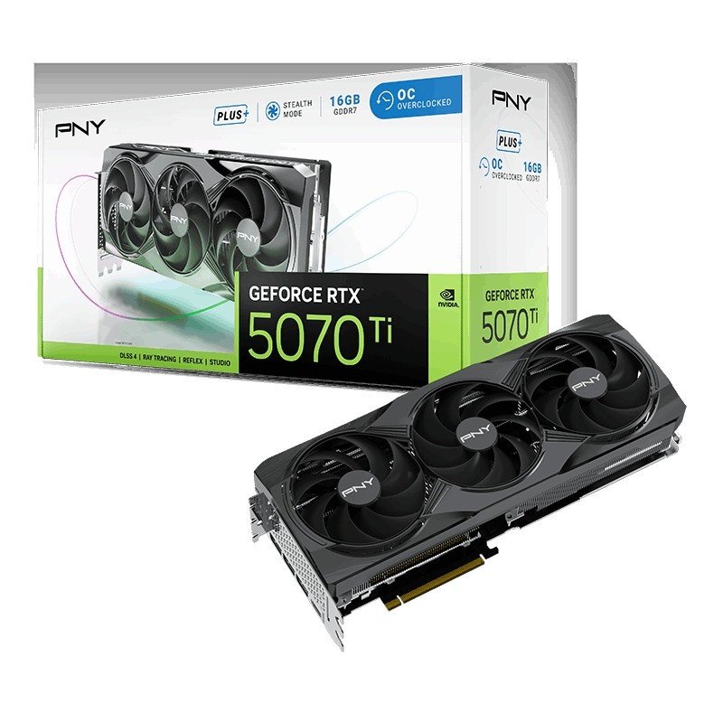 PNY videokaart GeForce RTX5070 Ti+ OC 16GB VCG5071T16TFXPB1-O
