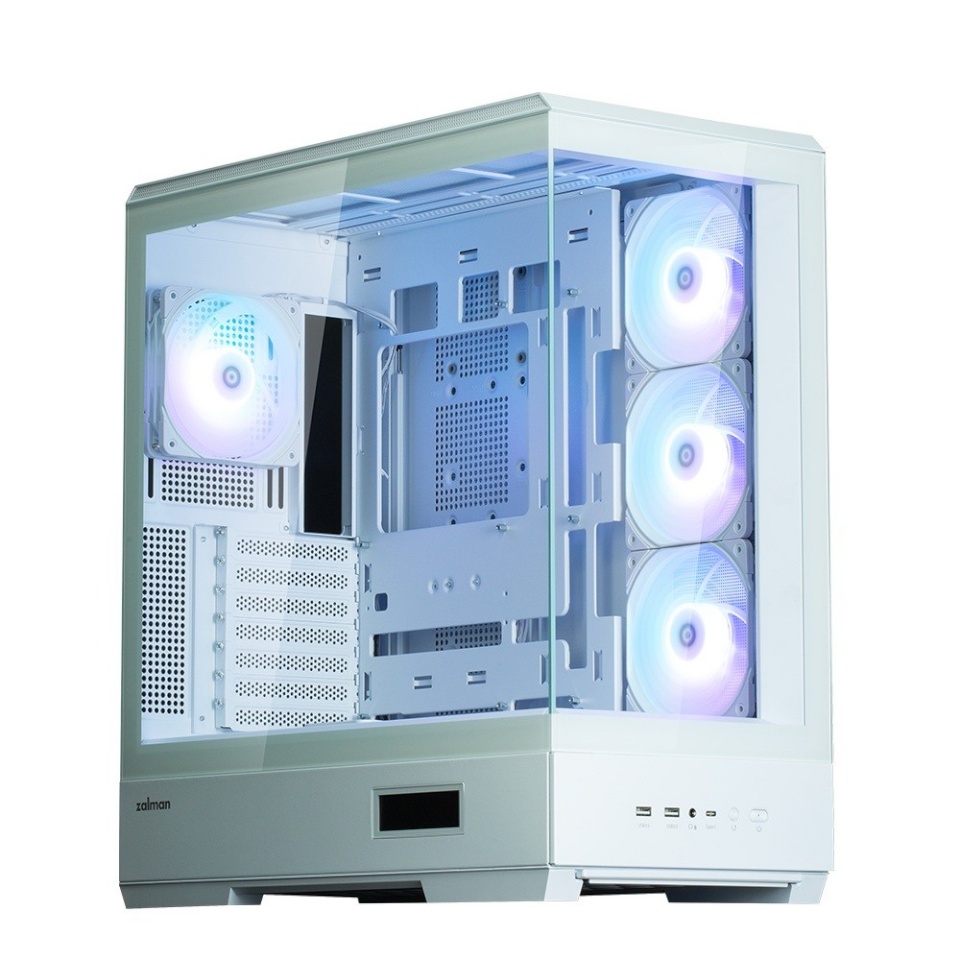 Zalman korpus P50 DS valge Mid-Tower 4x ARGB Fans