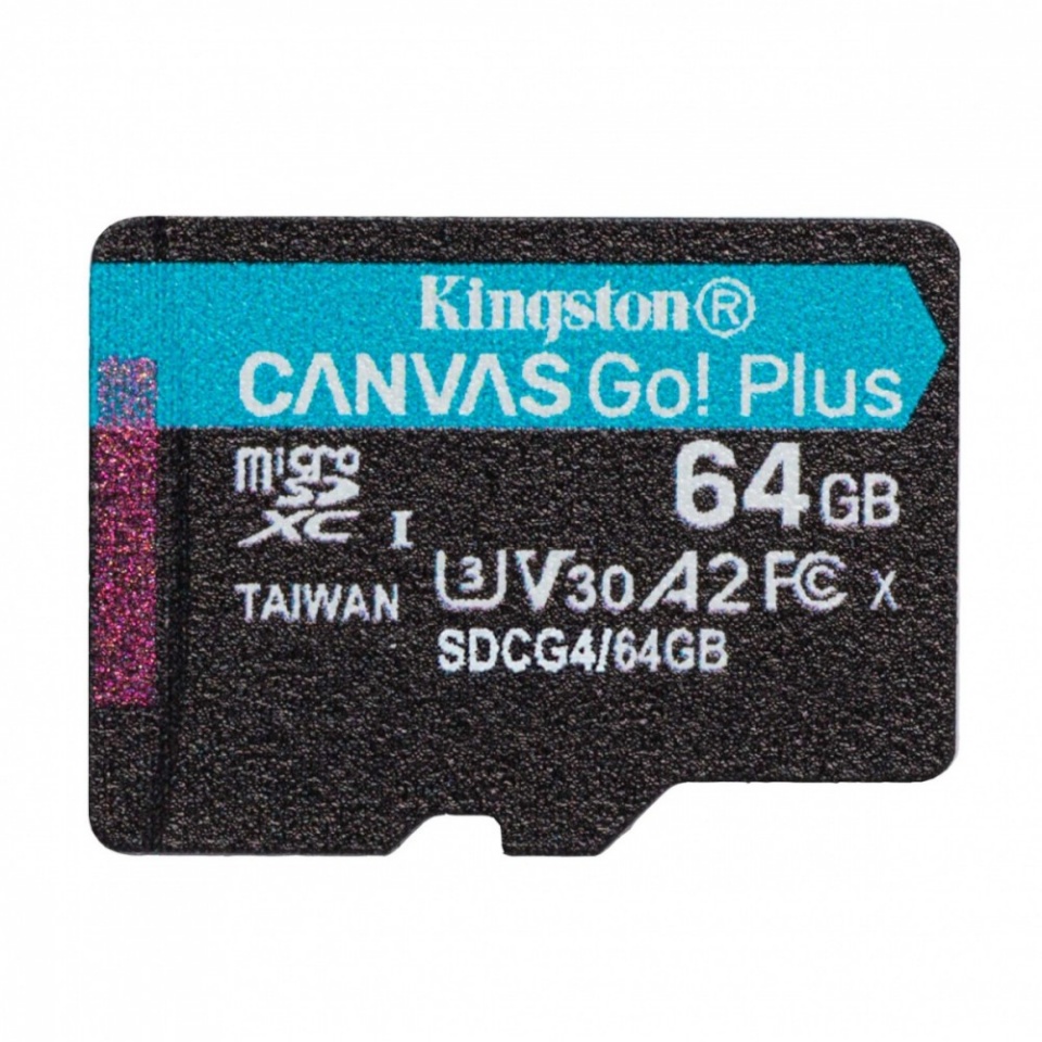 Kingston mälukaart microSDXC 64GB Canvas Go! Plus 200MB/s A2 U3 V30