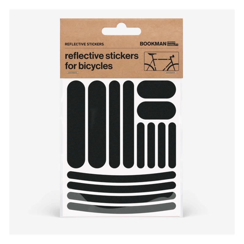 Bookman Helkurkleepsud jalgrattale Reflective Stickers for Bicycles, Black Strips