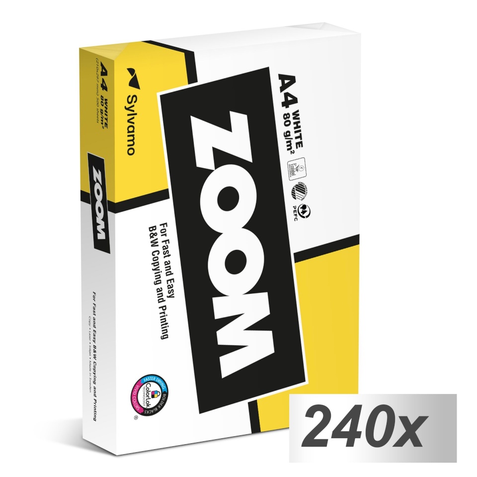 Zoom Image fotopaber 120.000 Blatt ZOOM Kopierpapier A4, 80g, valge (Palette)