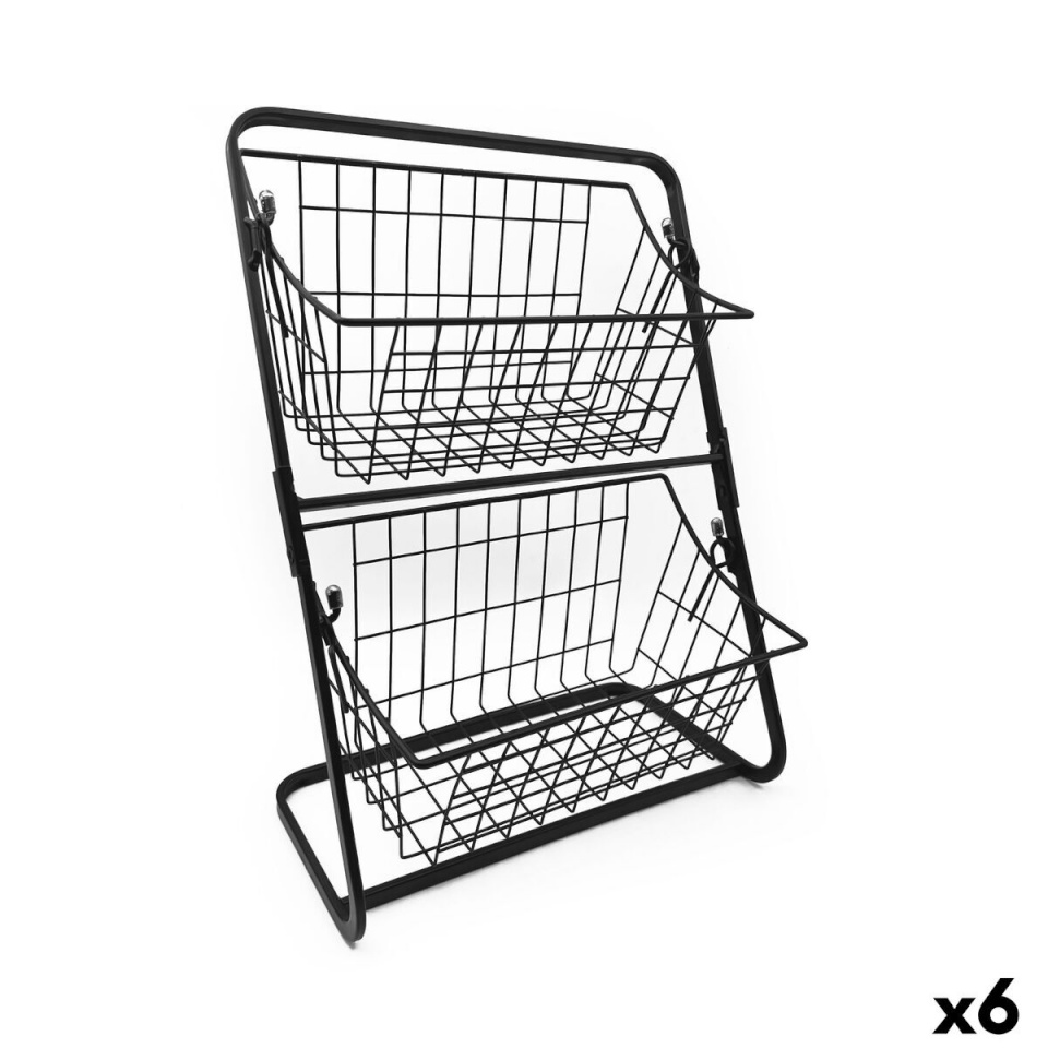 Confortime Puuviljakauss must Metall 28x18x39cm 6 Ühikut