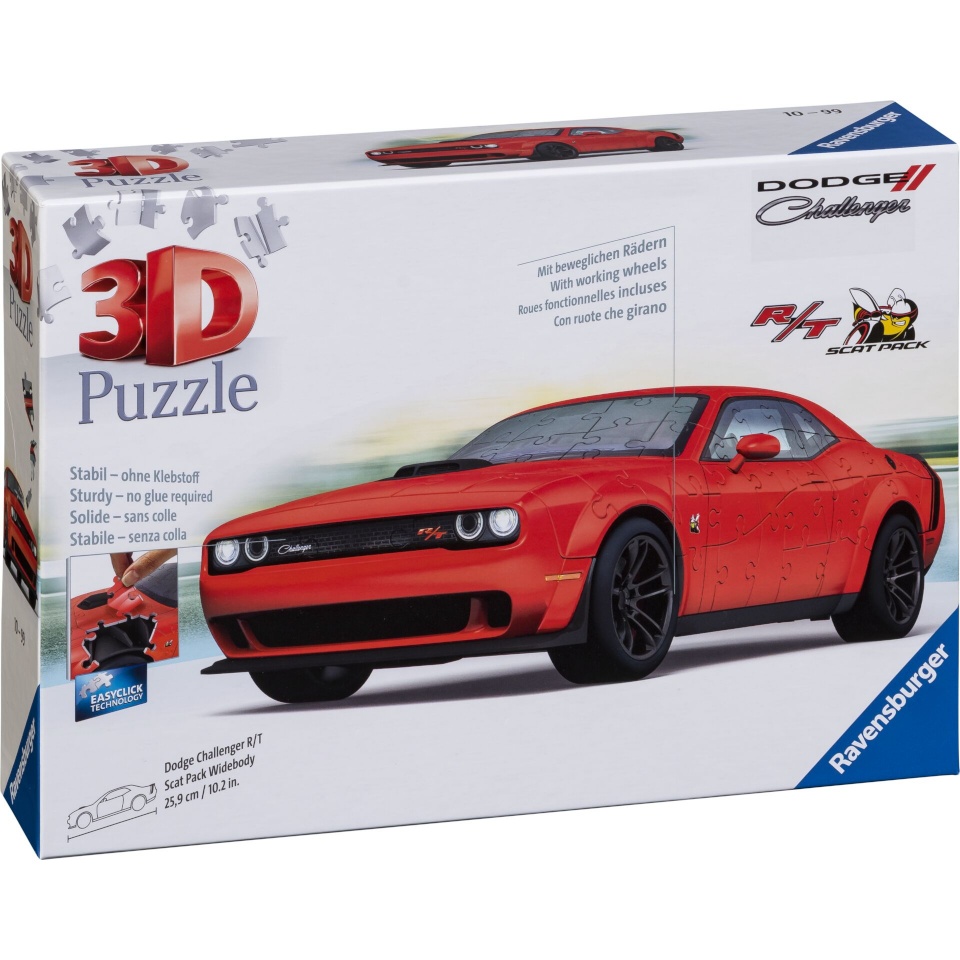 Ravensburger pusle 3D Puzzle Dodge Challenger R/T Scat Pack Widebody (145-osaline)