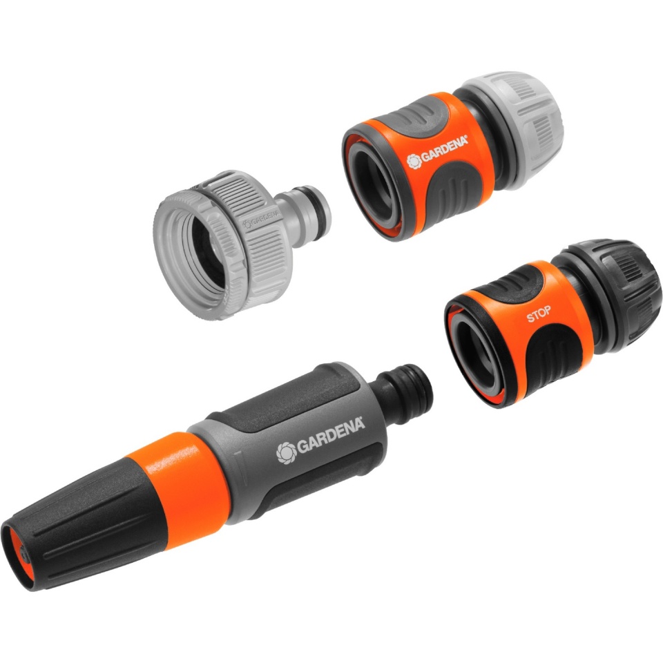 Gardena tarvikute komplekt 18291-20 Basic Equipment Hose Connection with Cleaning Syringe, hall/oranž
